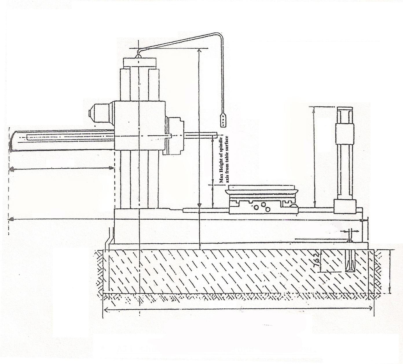 horizontal boring machine diagram